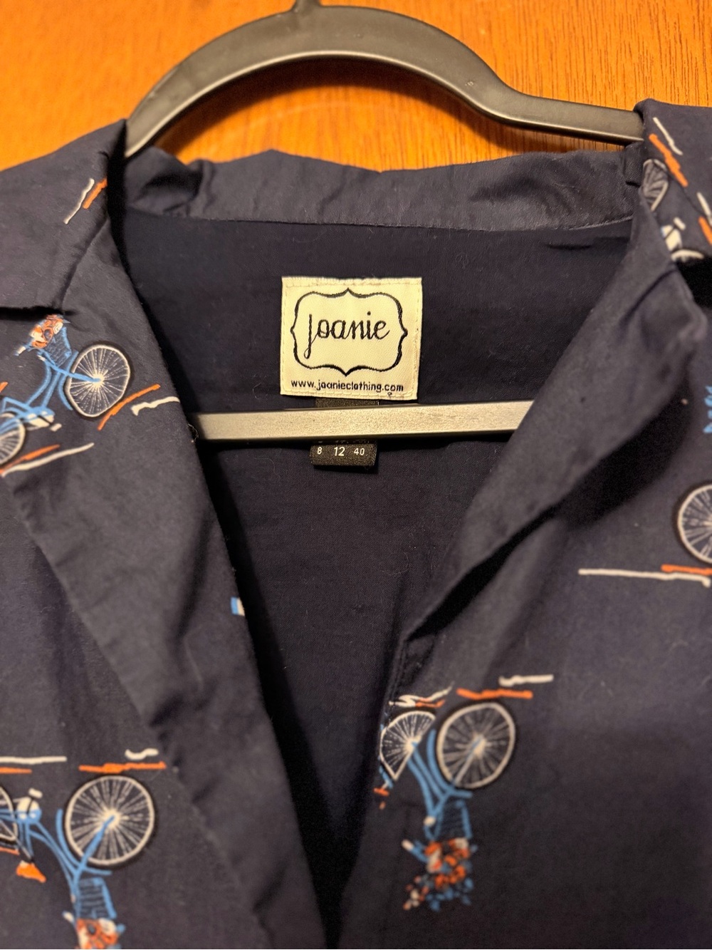 Joanie Cotten button dress with bike patterns - Picture 2 of 5